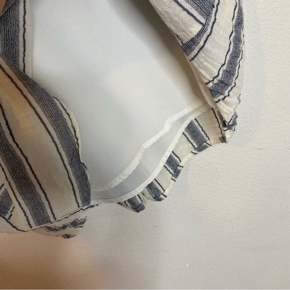 Zara Basic striped linen layered dress with pockets blue white size xs - Picture 5 of 7